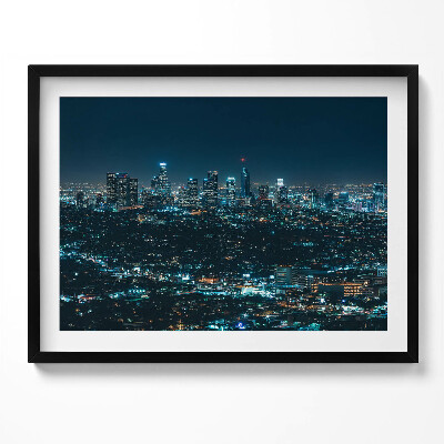 Tablou rama Oraș mare iluminat noaptea panoramă