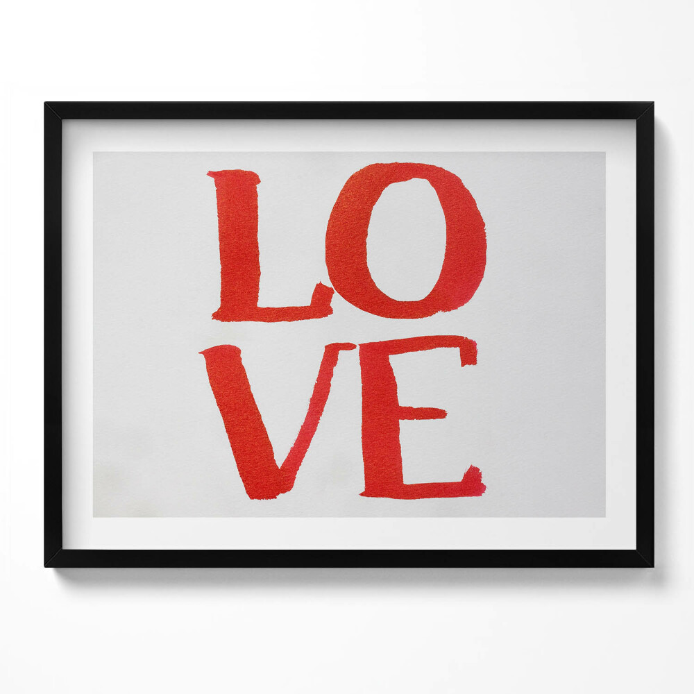 Tablou living cu rama Graffiti roșu cu litere LOVE