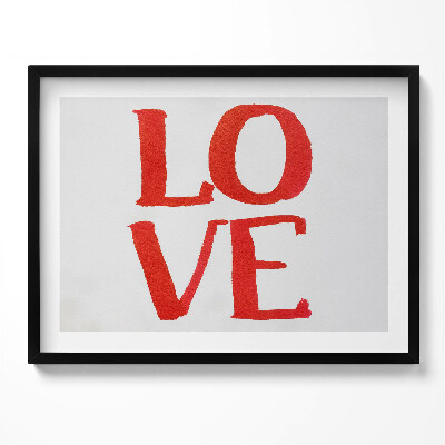 Tablou living cu rama Graffiti roșu cu litere LOVE