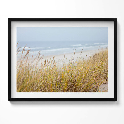 Tablou living cu rama Peisaj de plajă și iarbă de pe malul mării