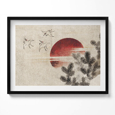 Tablou living cu rama Arta japoneză a apusului de soare