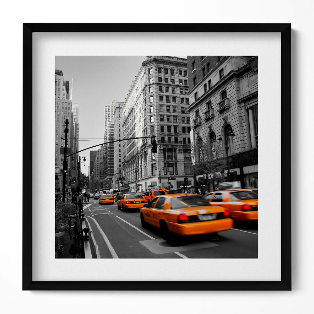 Tablou rama unic Traficul taxiurilor pe bulevardul Manhattan