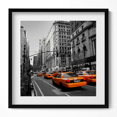 Tablou rama unic Traficul taxiurilor pe bulevardul Manhattan