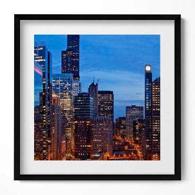 Tablou living cu rama unic Luminile clădirilor marilor orașe