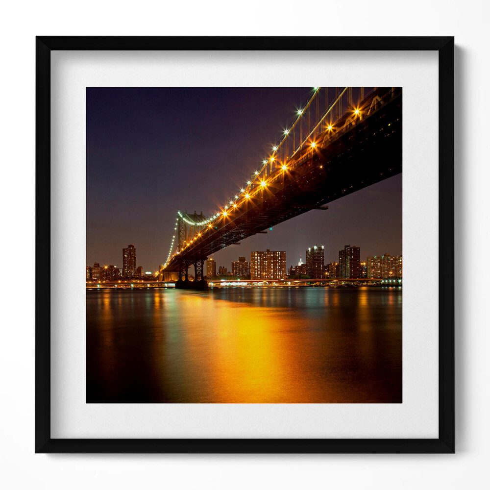 Tablou rama unic Podul Brooklyn iluminat din New York