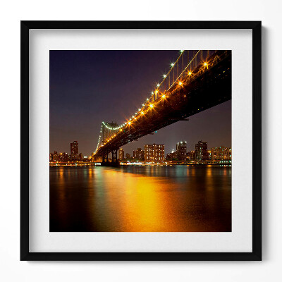 Tablou rama unic Podul Brooklyn iluminat din New York