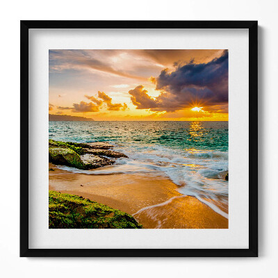 Tablou rama unic Malul plajei la apus