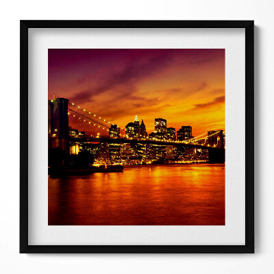 Tablou rama unic Vedere de seară a podului Brooklyn