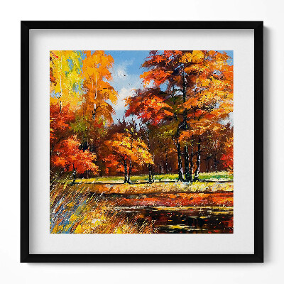Tablou rama unic Toamna pictată și râul