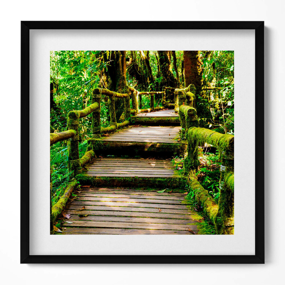 Tablou living cu rama unic Alee din lemn - agroturism