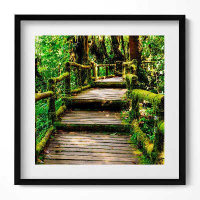 Tablou living cu rama unic Alee din lemn - agroturism