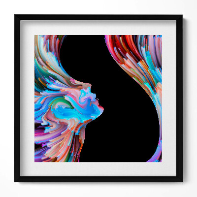 Tablou living cu rama unic Față colorată abstractă