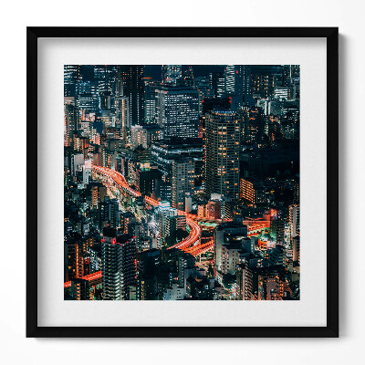 Tablou living cu rama unic O vedere de sus a orașului noaptea