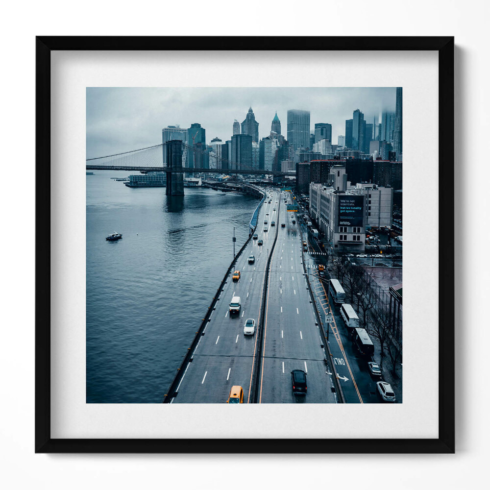 Tablou rama unic Stradă a orașului cu lotus de pasăre