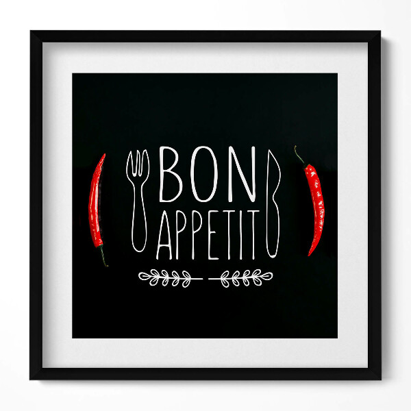 Tablou living cu rama unic Inscripția „Poftă bună”