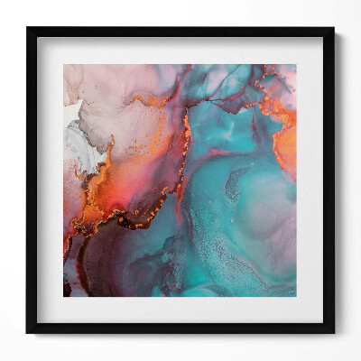 Tablou rama unic Marmură aurie turcoaz