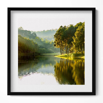 Tablou rama unic Peisajul râului verde