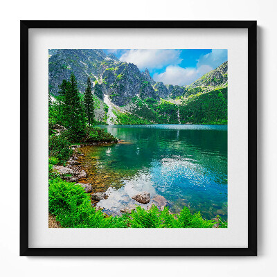 Tablou living cu rama unic Peisaj montan de pădure