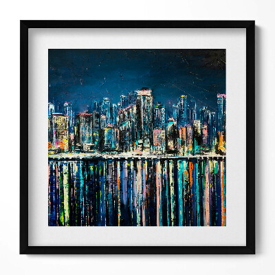 Tablou rama unic Țara Florilor - un oraș fantastic de pe litoral