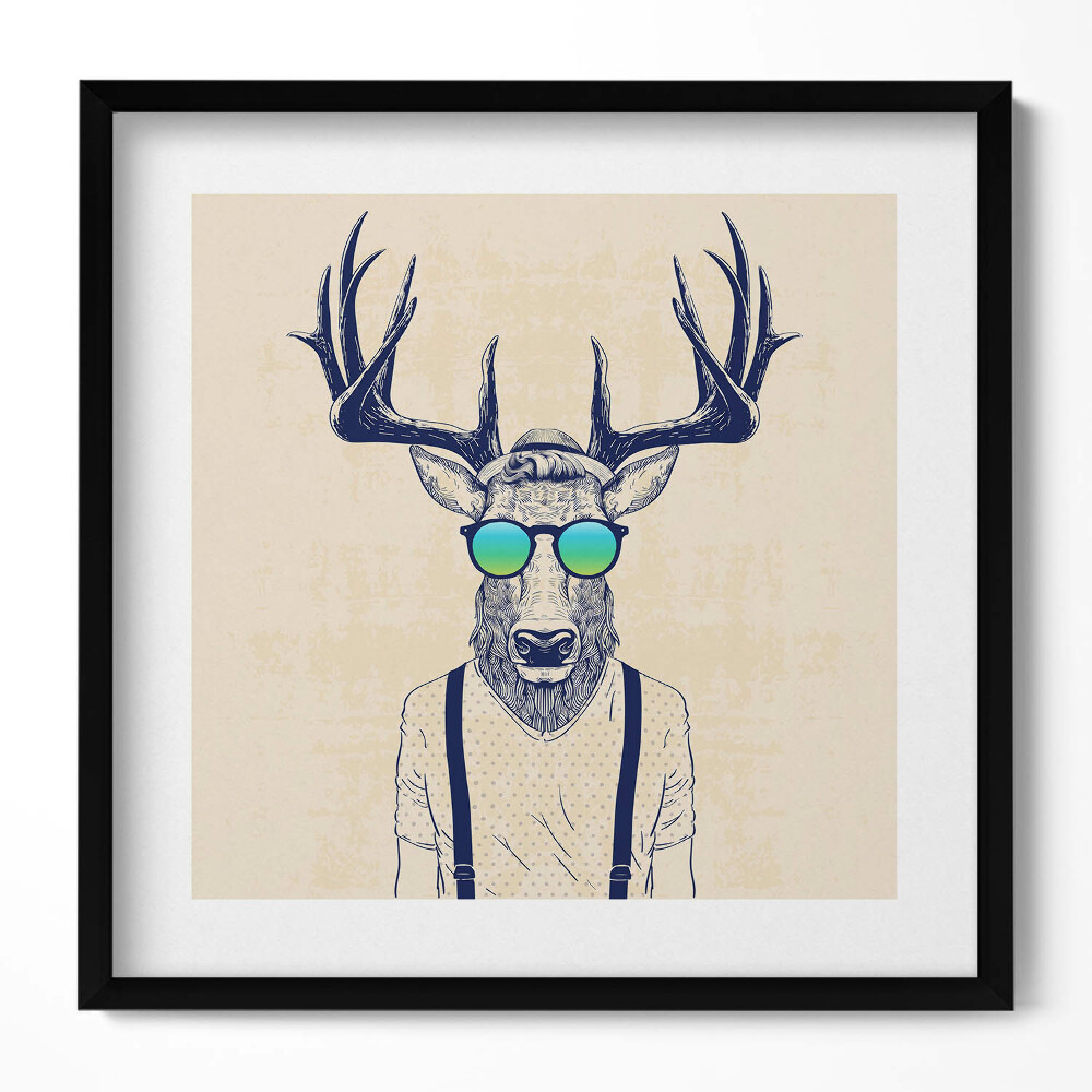 Tablou living cu rama unic Cerb abstract cu trăsături umane