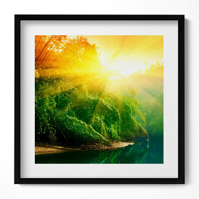 Tablou living cu rama unic Peisaj natural în razele soarelui