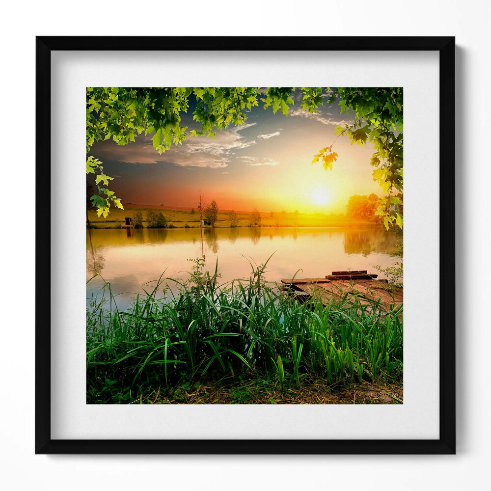 Tablou living cu rama unic Apus de soare, zile de vară