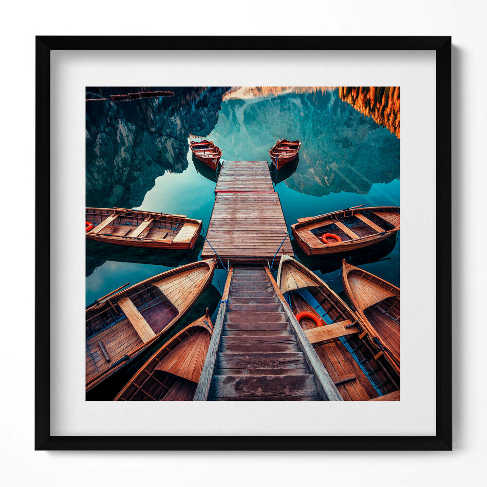 Tablou rama unic Digul și Lacul Pragser Wildsee