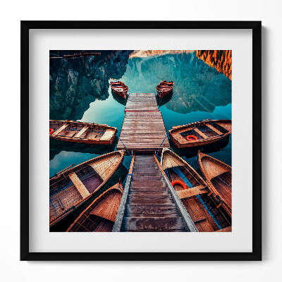 Tablou rama unic Digul și Lacul Pragser Wildsee