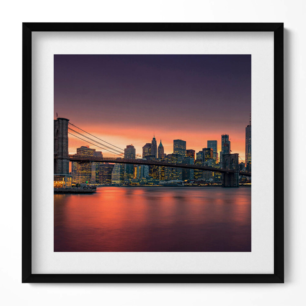 Tablou living cu rama unic East River din New York