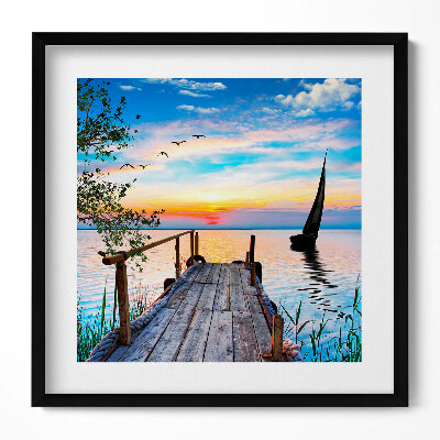 Tablou rama unic Barcă cu pânze pe lac