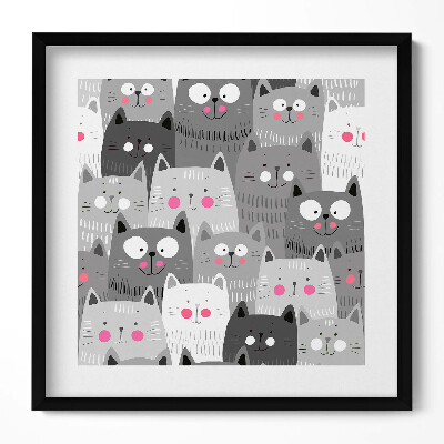 Tablou living cu rama unic Model cu pisici