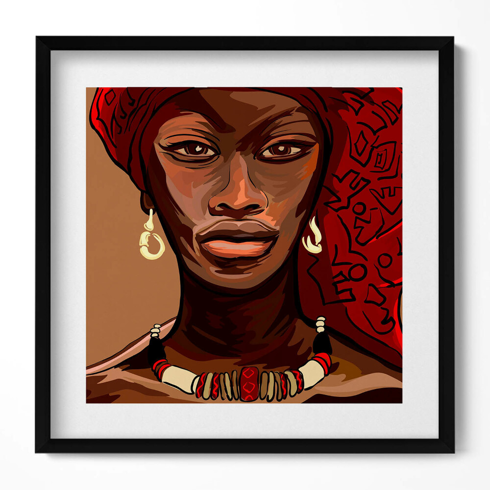 Tablou rama unic Artă - Pictură a unei femei africane