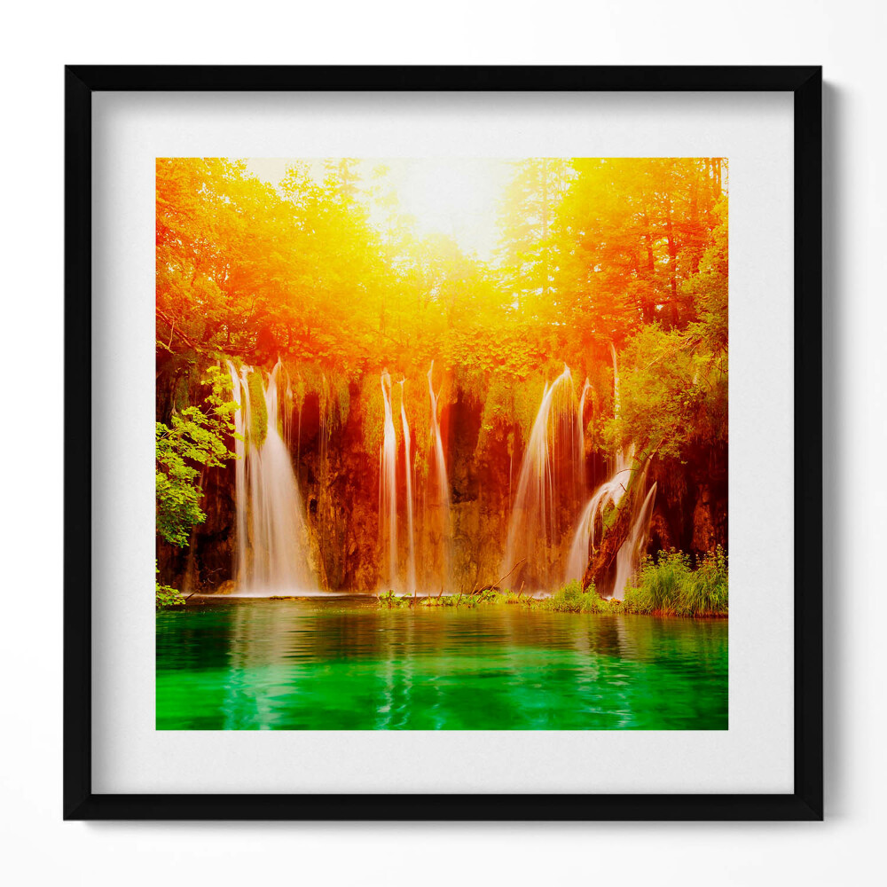 Tablou rama unic Vedere pitorească a cascadei