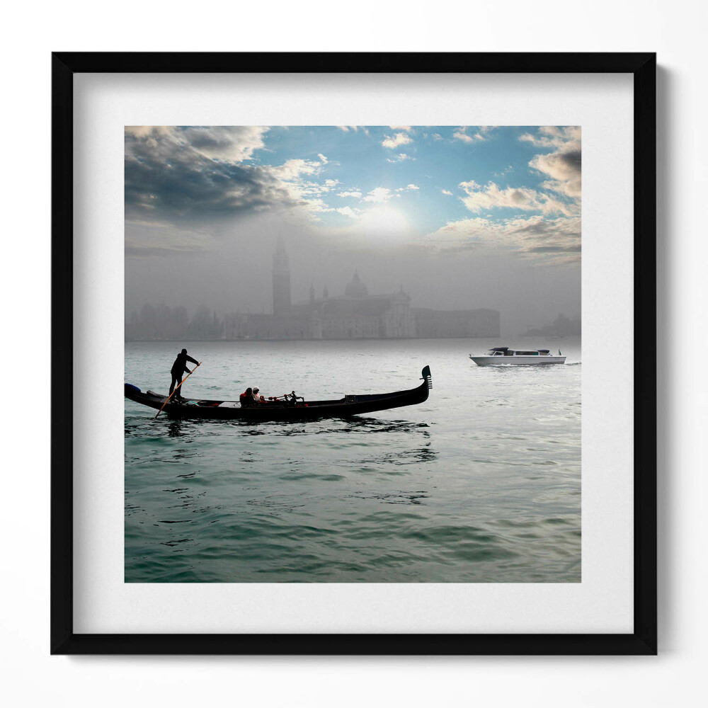 Tablou living cu rama unic Gondole venețiene