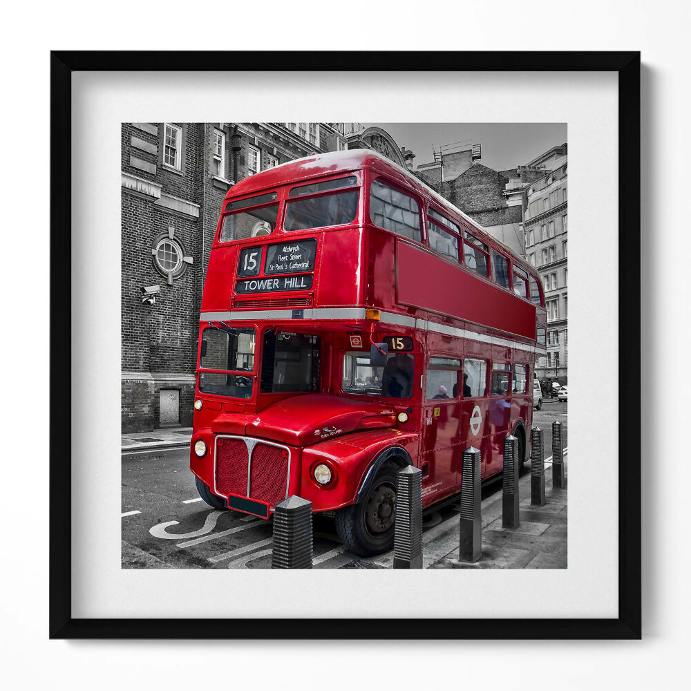 Tablou living cu rama unic Autobuz roșu cu etaj