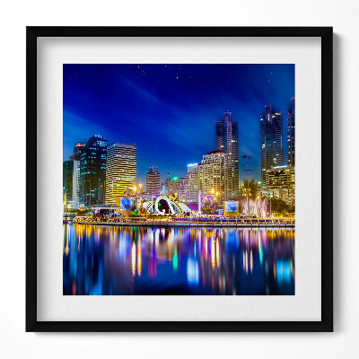 Tablou rama unic Un oraș plin de culori