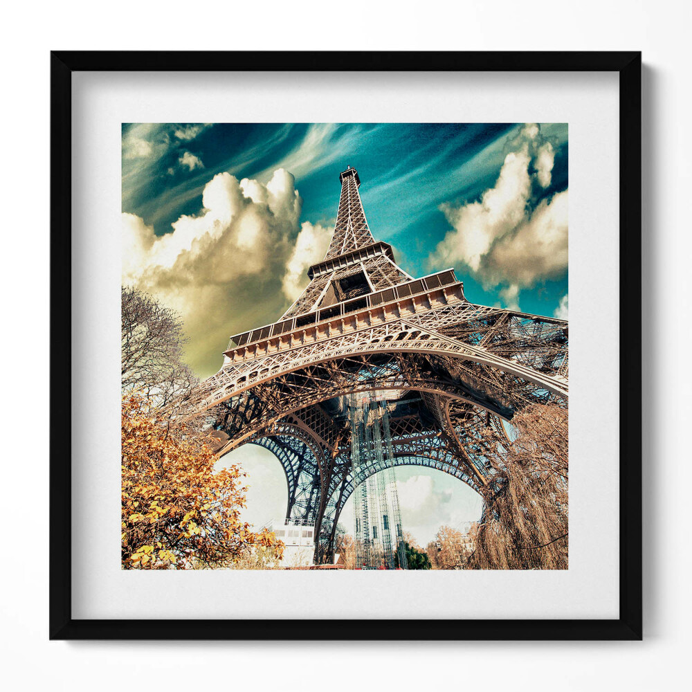 Tablou living cu rama unic Vedere minunată asupra Turnului Eiffel