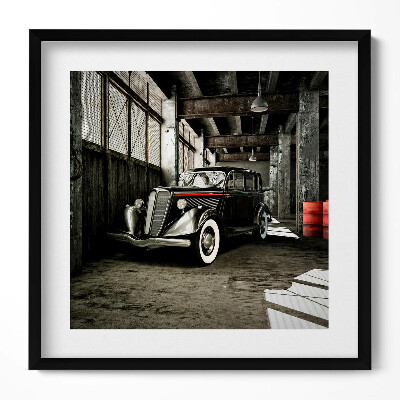 Tablou living cu rama unic Mașină clasică într-o fabrică veche
