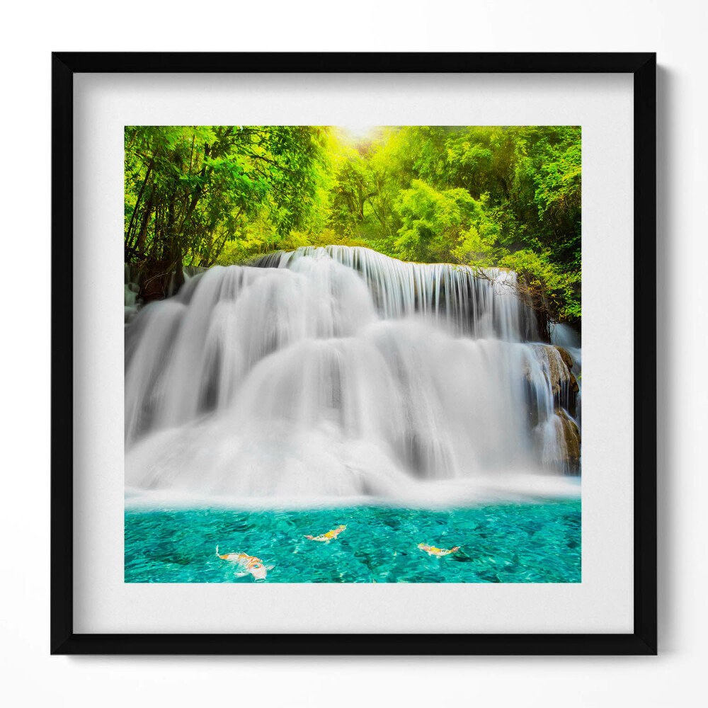 Tablou living cu rama unic Cascada Huai Mae Khamin din Thailanda