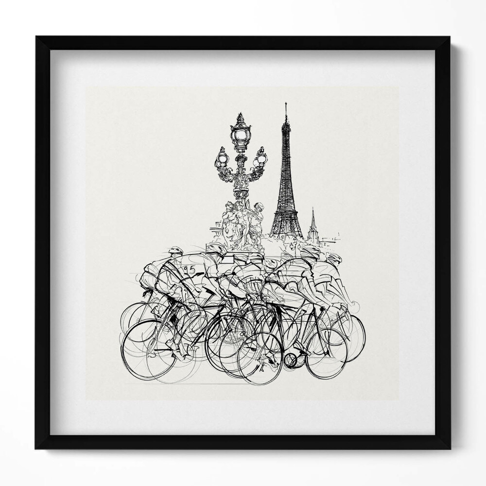 Tablou rama unic Cursa de ciclism Abstraction