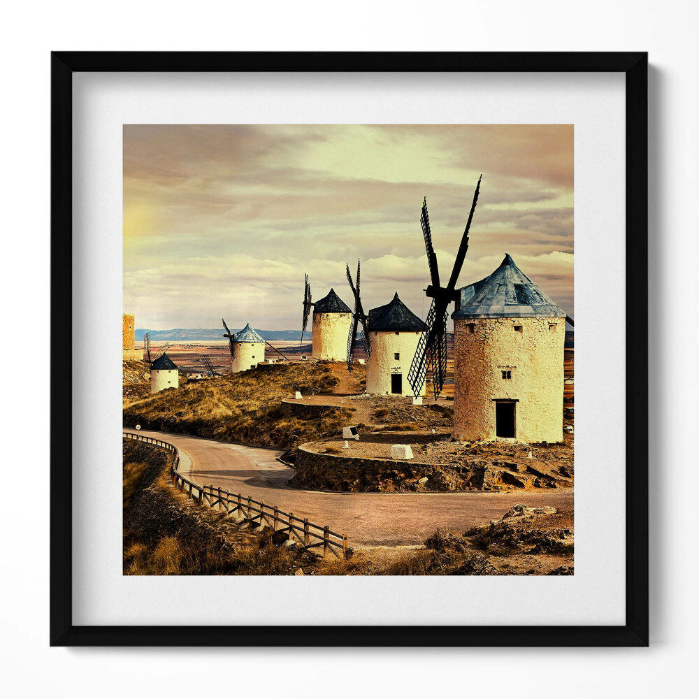 Tablou living cu rama unic Morile de vânt din Cosuegra