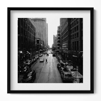 Tablou living cu rama unic Străzile alb-negre din Chicago
