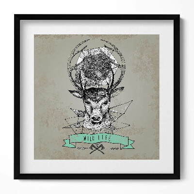 Tablou living cu rama unic Cap de cerb