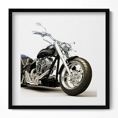 Tablou living cu rama unic Motocicletă neagră