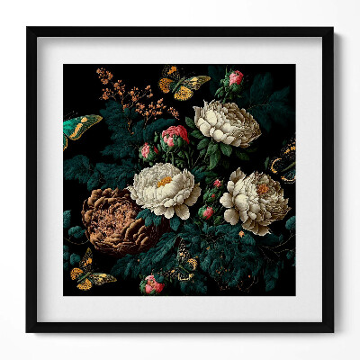 Tablou rama unic Model botanic de flori