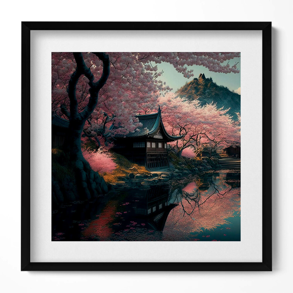 Tablou rama unic Frumoasa floare de cireș asiatică