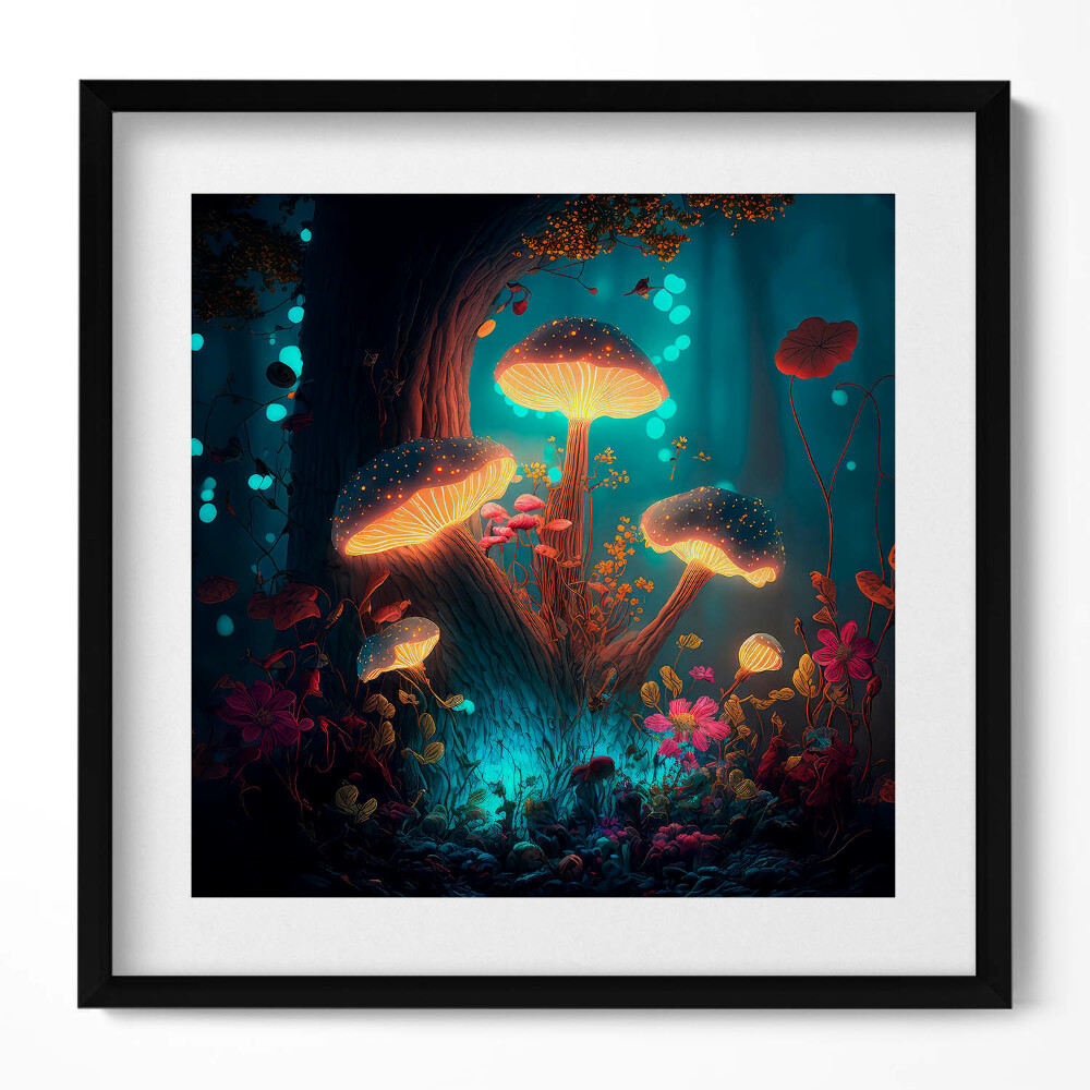 Tablou rama unic Ciuperci de pădure și halucinogene