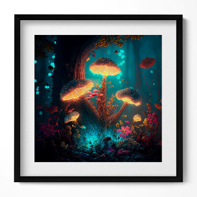 Tablou rama unic Ciuperci de pădure și halucinogene