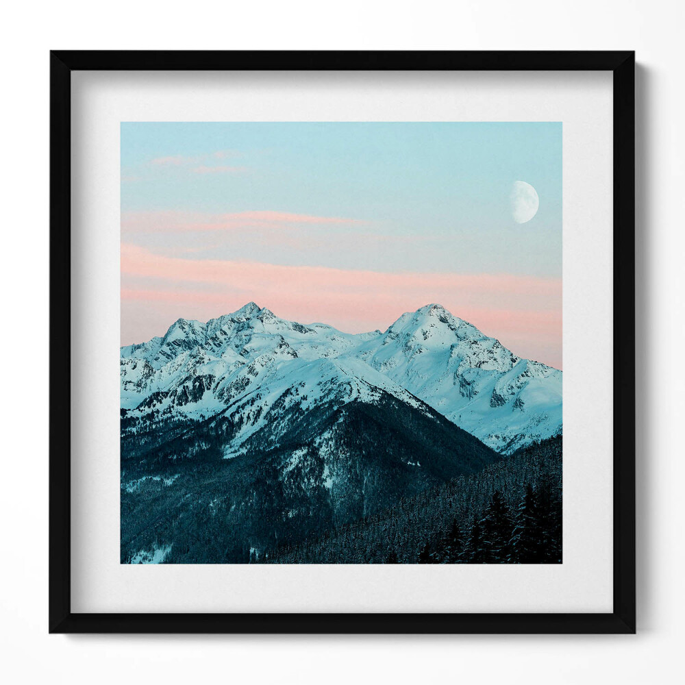 Tablou rama unic Lanțul muntos iarna