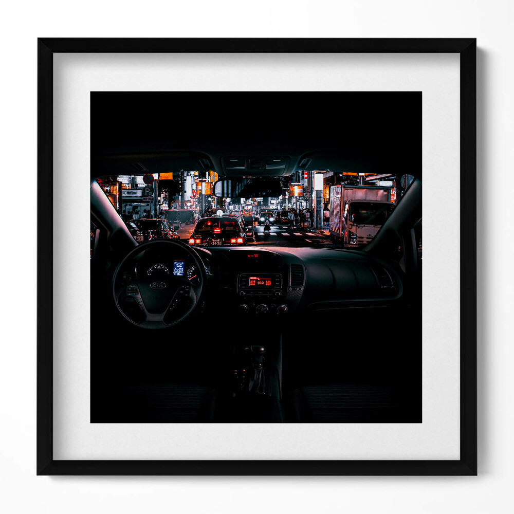 Tablou living cu rama unic Mașină în Tokyo